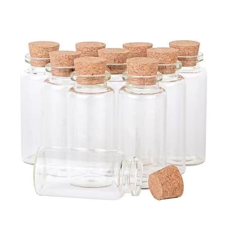 Straight Mouth Cork Test Tube Bottle, Borosilicate Glass Tube Bottle, Reagent Bottle, Dried Flower Specimen Packaging Bottle, Custom Logo Available