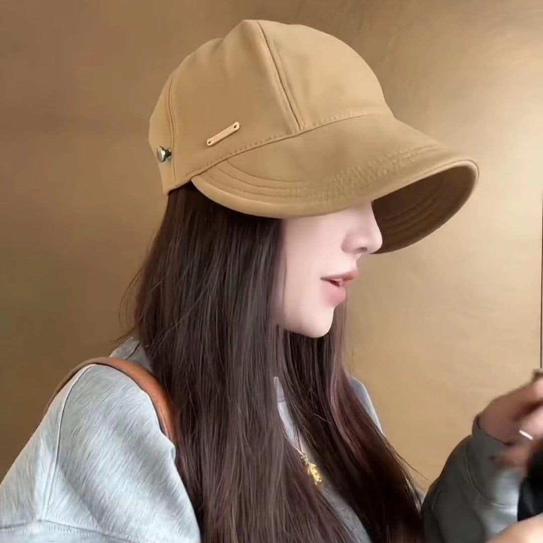 Zhao Lusi Same Style Fisherman Hat for Women 2024 Spring Summer Sun Protection UV Ray Blocking Sun Hat, Black Sun Hat for No-Makeup Look