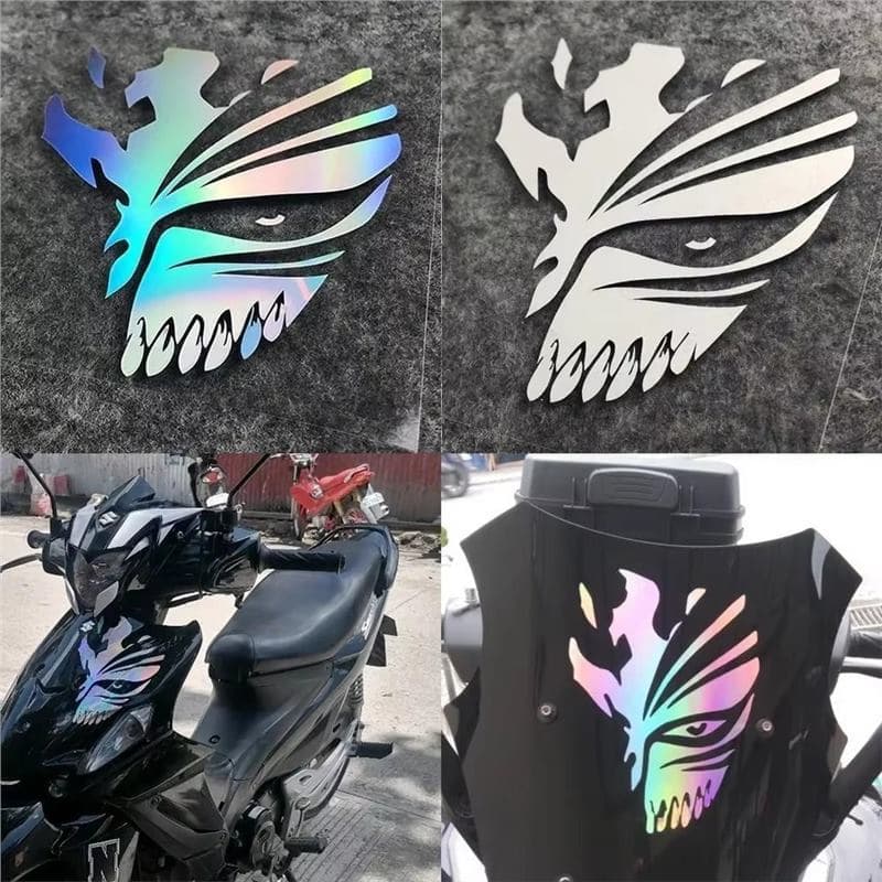 Electric Scooter Motorcycle Modification Sticker, Computer Bag Reflective Decal, Death Mask Ichigo Kurosaki Decorative Sticker