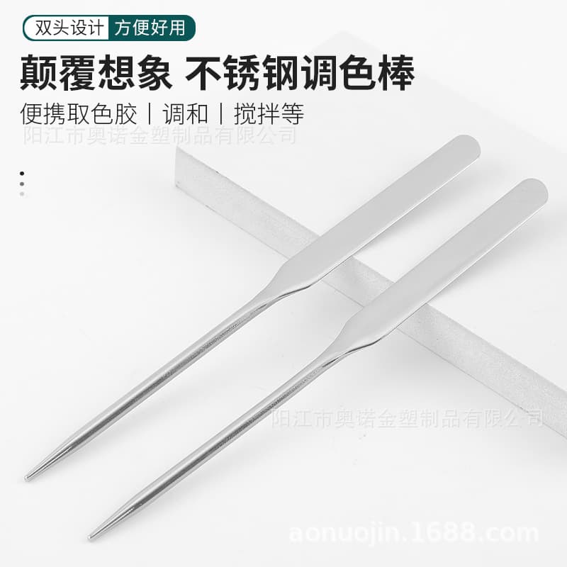 New stainless steel palette stick mask spatula metal mixing palette makeup liquid foundation tool nail art in stock