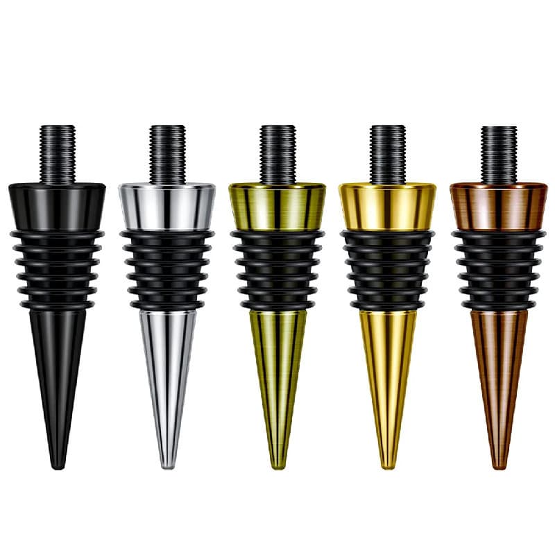 DIY Creative Vacuum Screw-type Red Wine Bottle Stoppers, Alloy Preservation Accessories for Wine Bottles