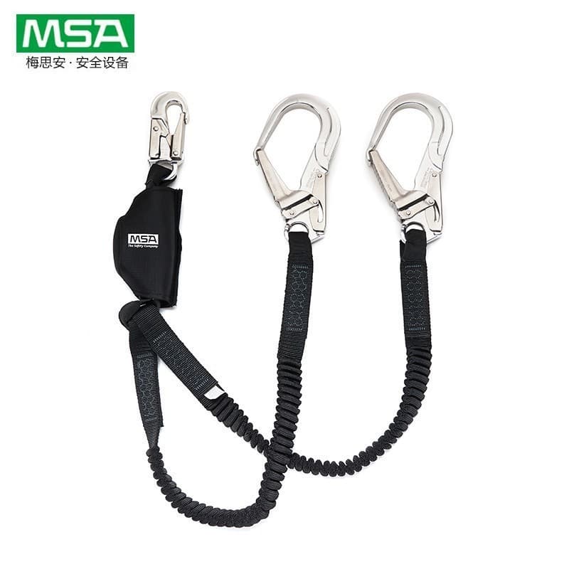 MSA 10208070 V-Series Elastic Rope-Type Safety Rope with 60mm Open Hook, 2m