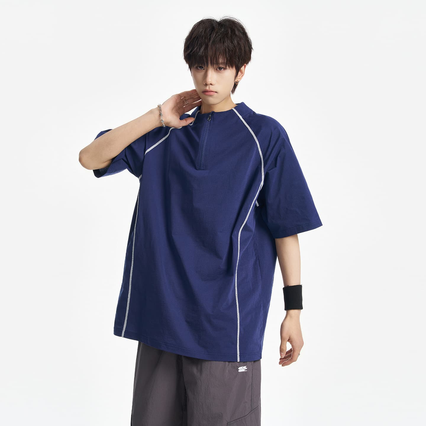 Spot outdoor moisture-absorbing quick-drying Hasselblad line sports short-sleeved T-shirt summer fitness top summer sports T-shirt