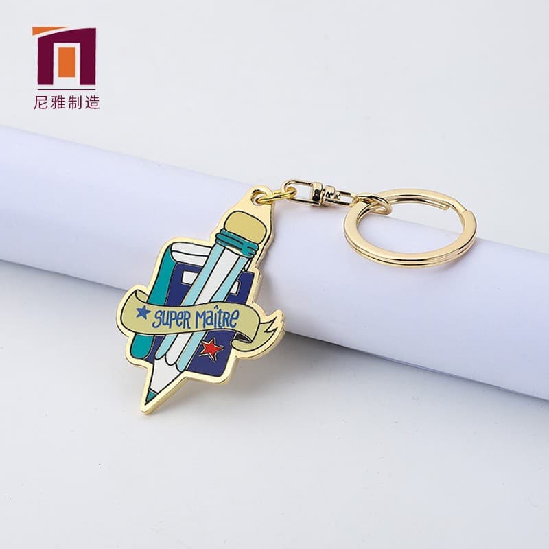 Factory Personalized Custom Metal Keychain Metal Baked Enamel Keychain Promotional Gift Pendant Keychain