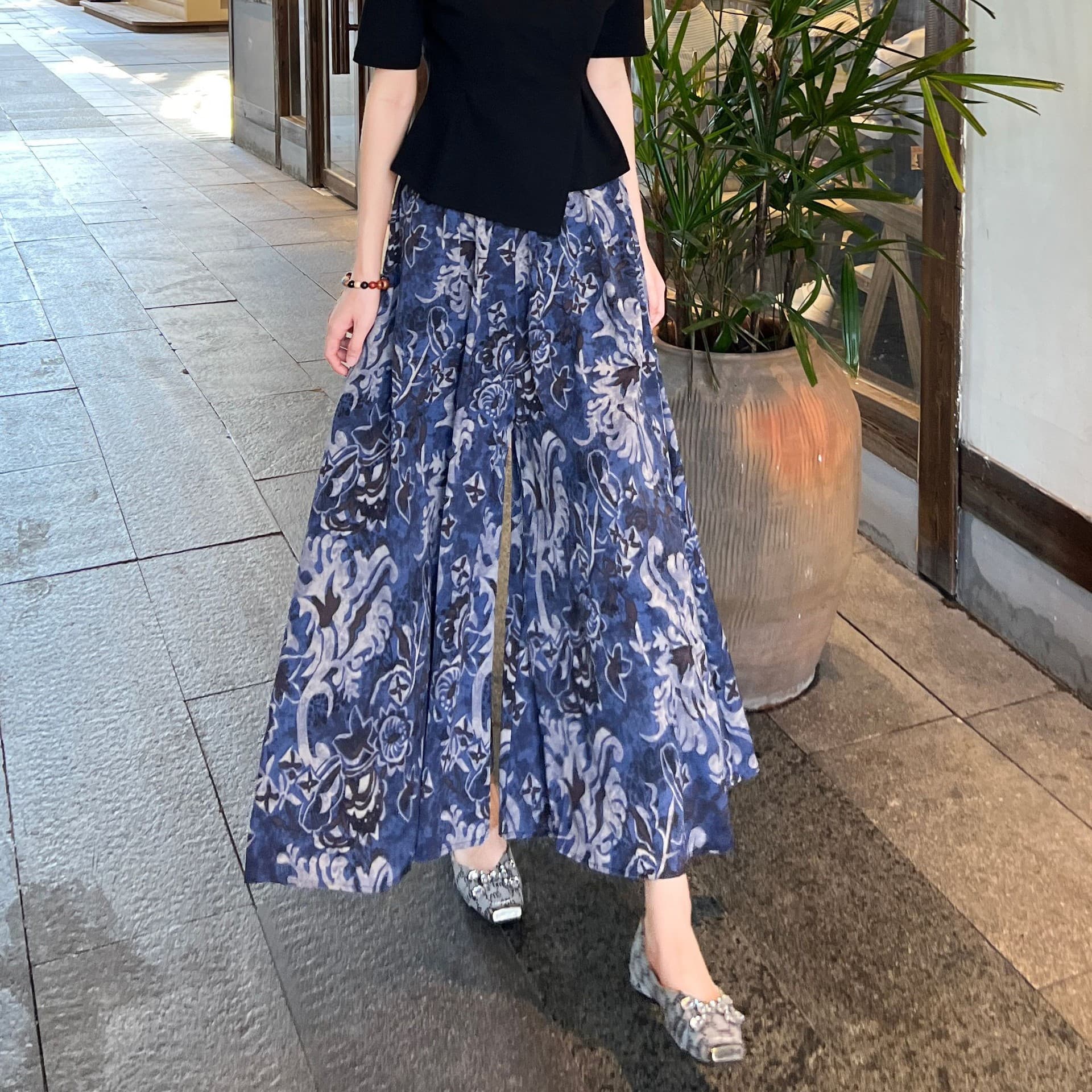 Double-Sided Pockets 2026 New Spring Summer Wide-Leg Pants Loose Women's Plus Size High Waist Casual Pants Drape Slimming Skirt Pants