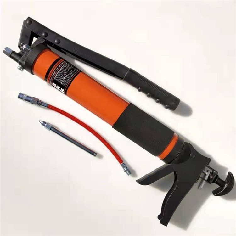 New Labor-Saving Manual Grease Gun, Single-Handle Dual-Pressure Lever Self-Priming Single/Double Pump Core High-Pressure Injector for Excavators