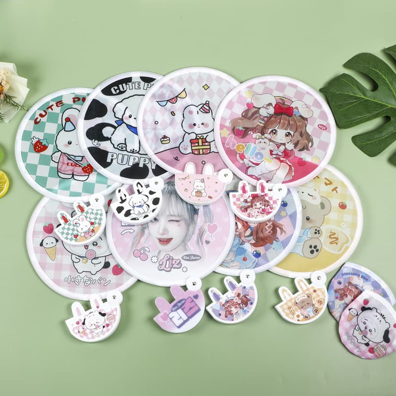 Custom Anime Cartoon Round Fan Exhibition Portable Reflector Star Meet-and-Greet Concert Souvenir Handout Fan