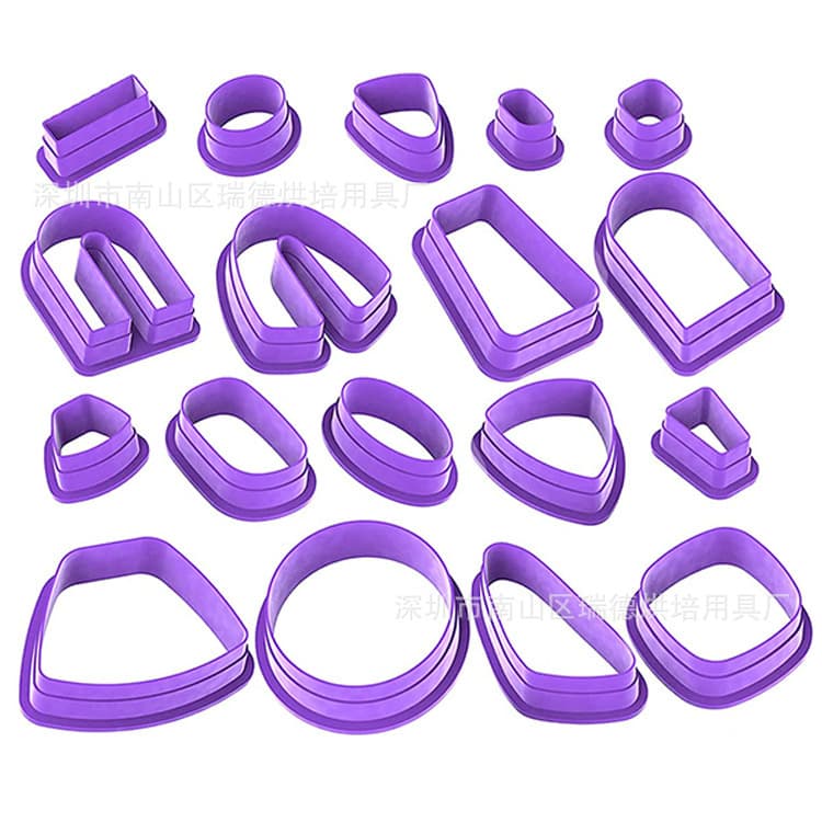 18-Piece Set of Earring Clay Cutters, Soft Clay Polymer Colorful Earring Accessories Molds, Cross-Border Supply