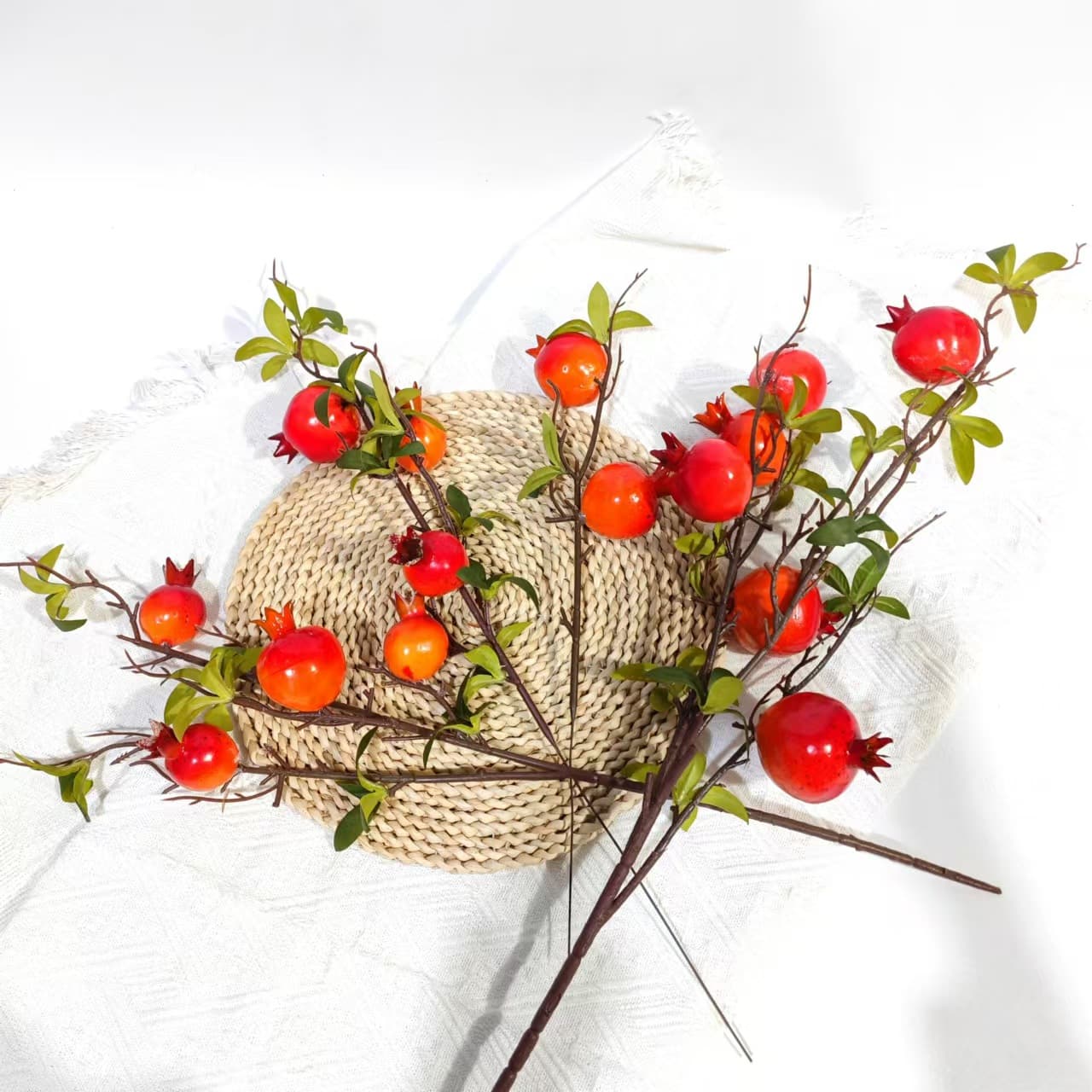 Artificial Pomegranate Fruit Home Decoration Chinese Style Floral Photography Props Living Room Decorative Flower Arrangements