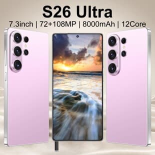 AliExpress Exclusive S26 Ultra Android Smartphone 7.3 Inch Large Screen Factory Direct Price Drop Shipping