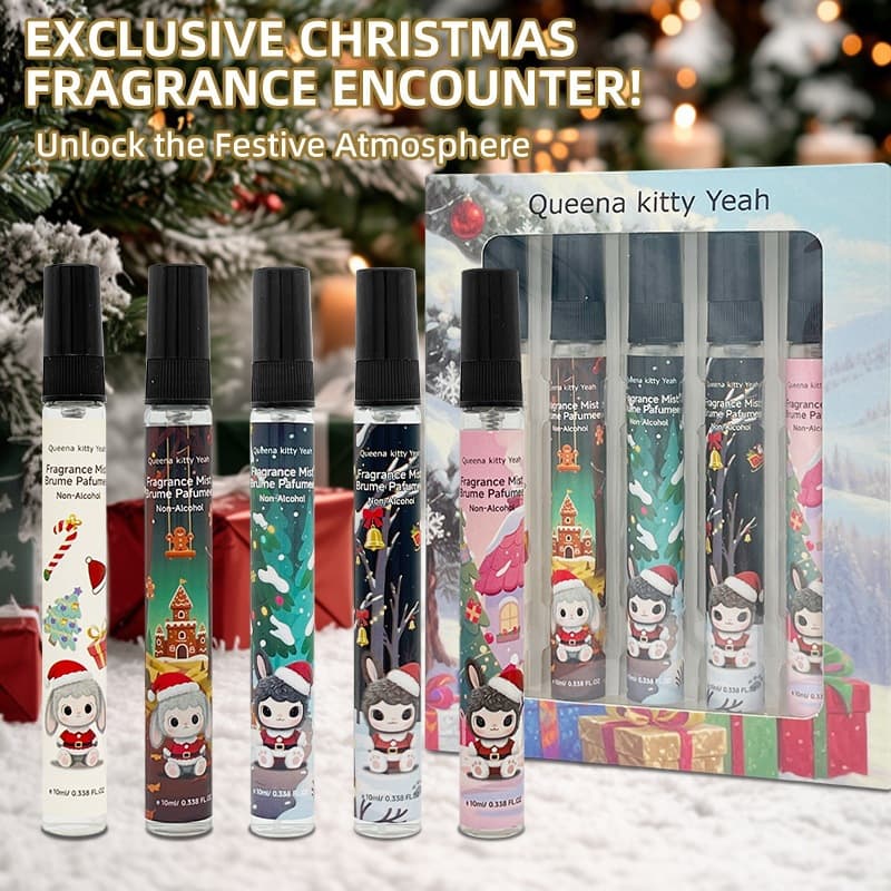 Cross-border foreign trade alcohol-free 5-pack Christmas small perfume gift box with complete qualifications foreign trade fragrance spray Christmas