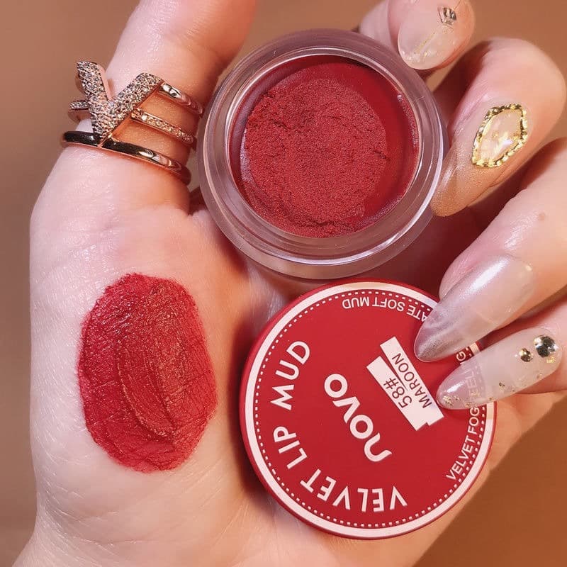 Makeup NOVO jelly jar lip mud lip glaze women's non-stick cup matte matte affordable students' bare-face whitening lipstick