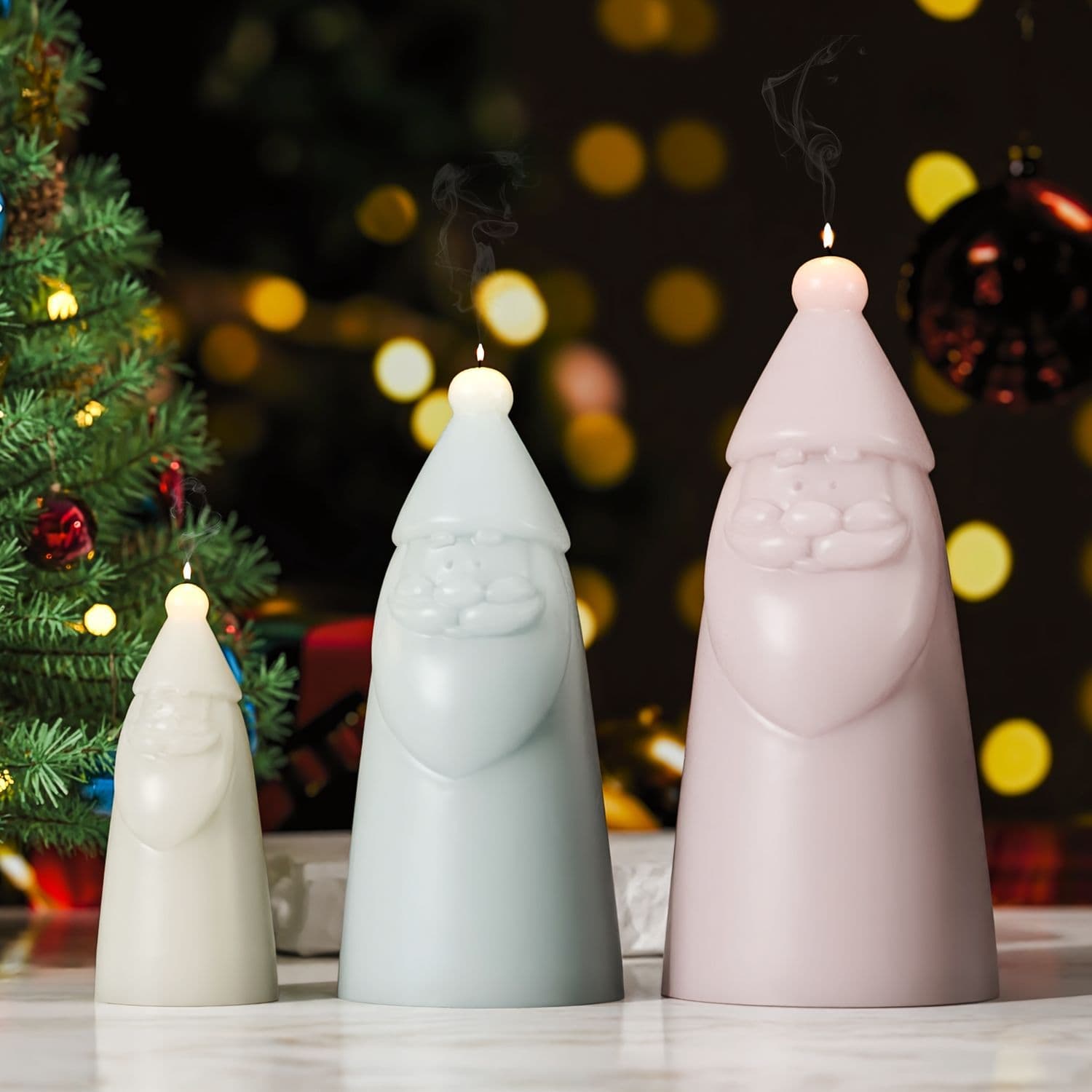 Barbara DIY Santa Claus Plaster Ornaments Glue Mold Candle Aromatherapy Christmas Silicone Mold