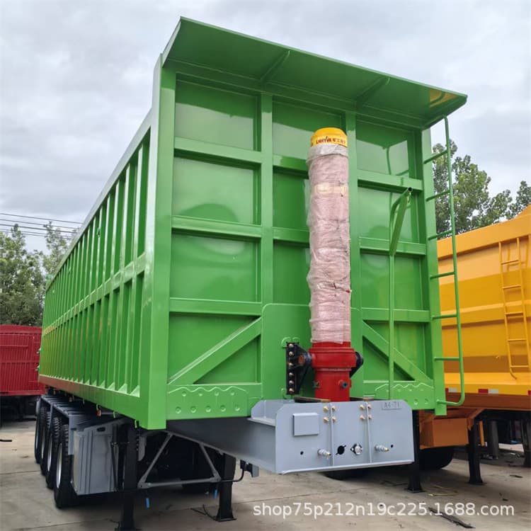Direct supply foreign trade order rear-tipping dump lightweight semi-trailer, sand stone material transport engineering vehicle, no box expansion no sagging
