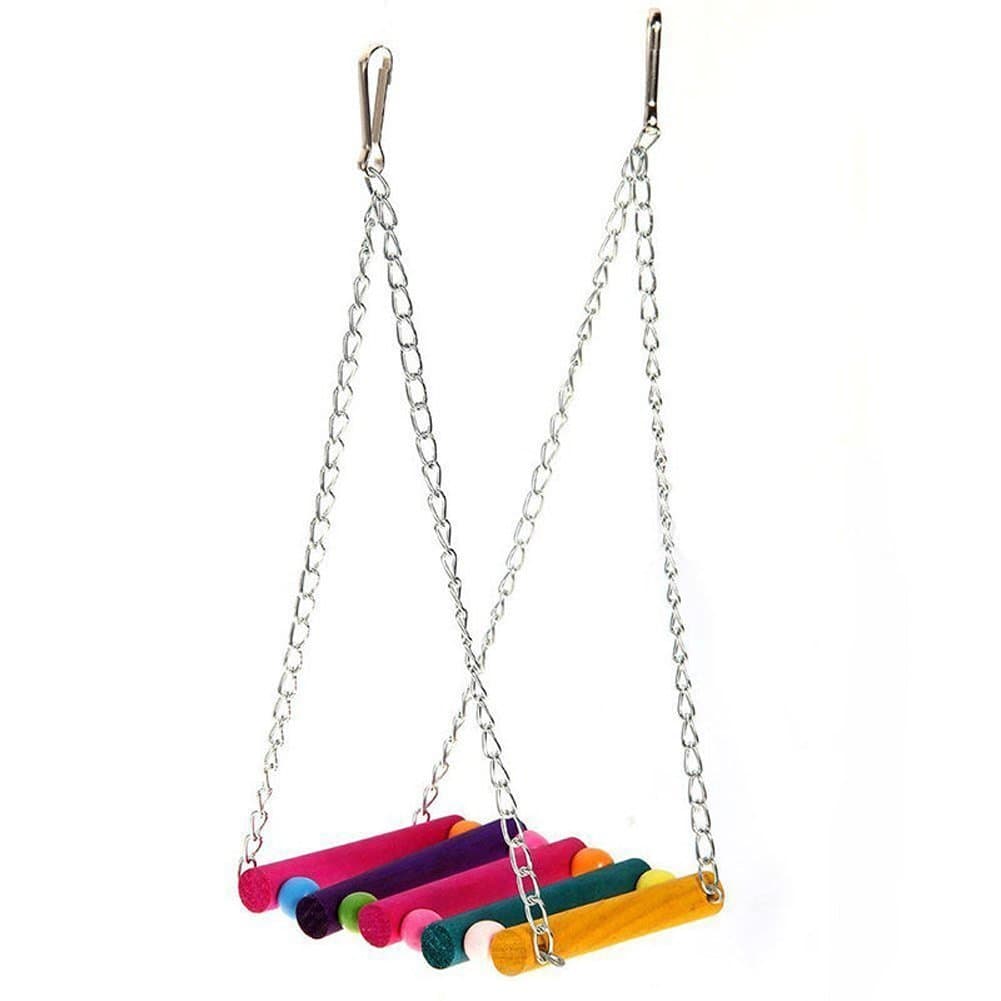 Parrot Toy Swing Wooden Suspension Bridge Bird Perch Stand Bird Supplies Bird Toy Cross-Border Hot Seller Bird Toy