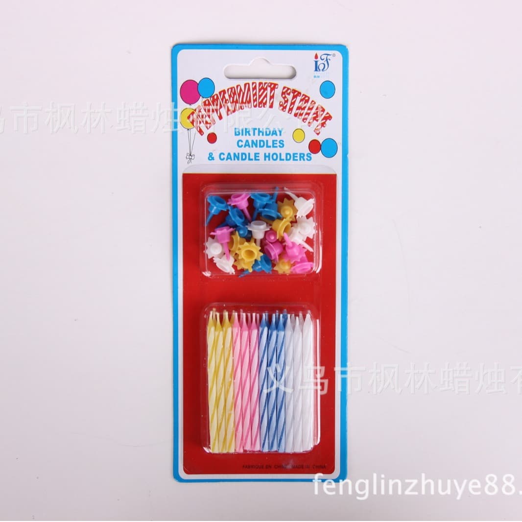 Vintage Threaded Candle, Niche Cake Baking Creative Birthday Candle, Party Dinner Decoration Long Stem Candle