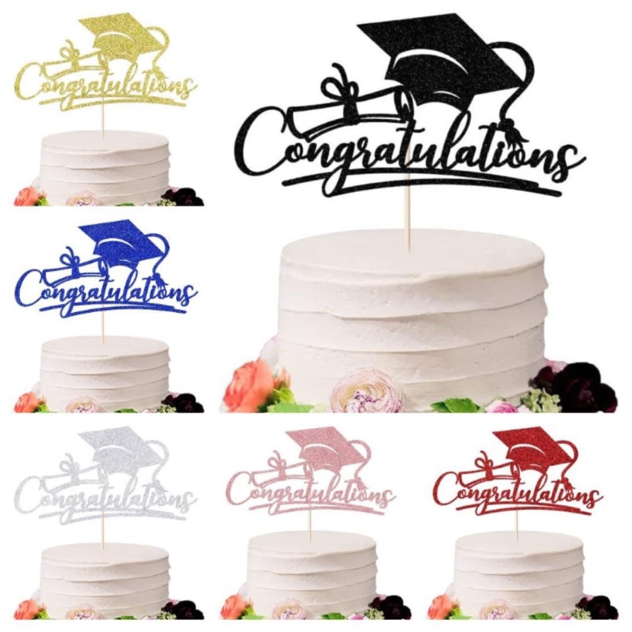 Cross-Border 2026 New Product Graduation Season Themed Party Cake Decoration Topper Congratulations Graduation