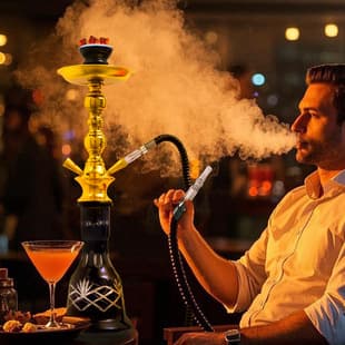 Cross-Border Hot Seller Double Single-Hose Medium Arabic Hookah Metal Premium KTV Bar Glass Pipe