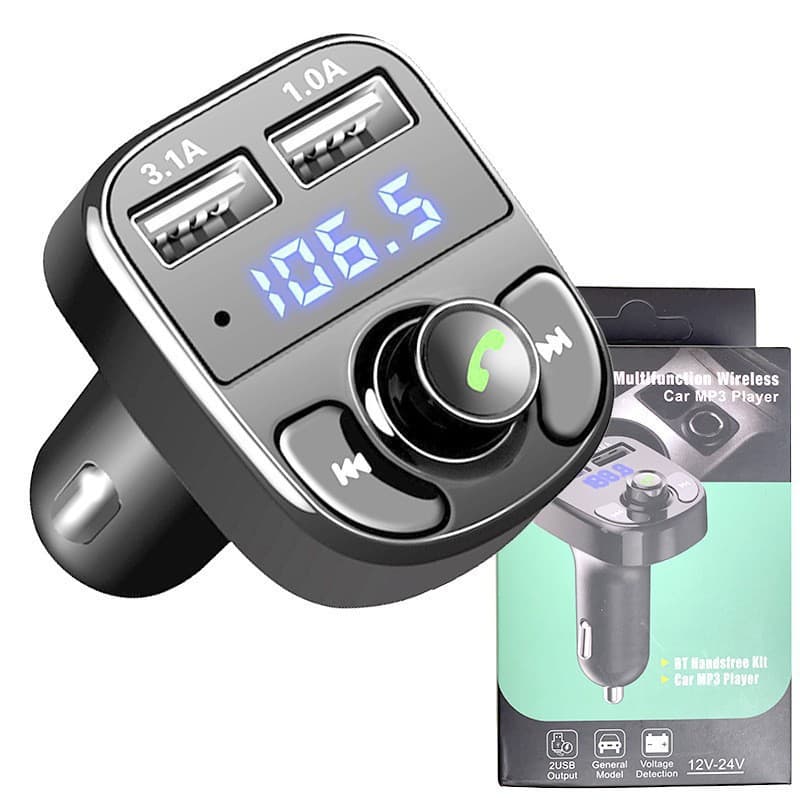 X8 Car Bluetooth Receiver FM Transmitter X8 Car Cigarette Lighter MP3 Dual USB Charging TF/USB