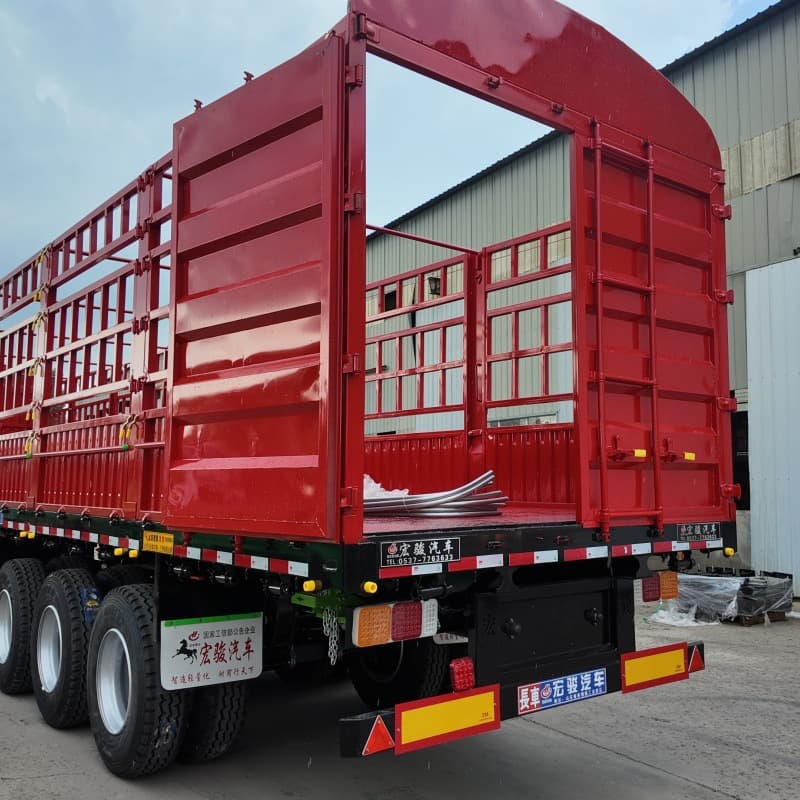 13m Cargo Grid Semi-Trailer Large Double-Door High Sideboard Anti-Bulge Design Cargo Grid Style Ornamental Transport Vehicle