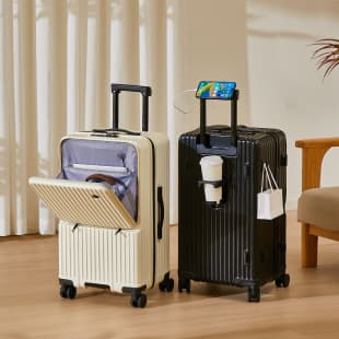 Front Opening Luggage for Women, Trolley Case 20 Inch Large Capacity, 28 Inch Carry-on Suitcase with Spinner Wheels, Portable Travel Case