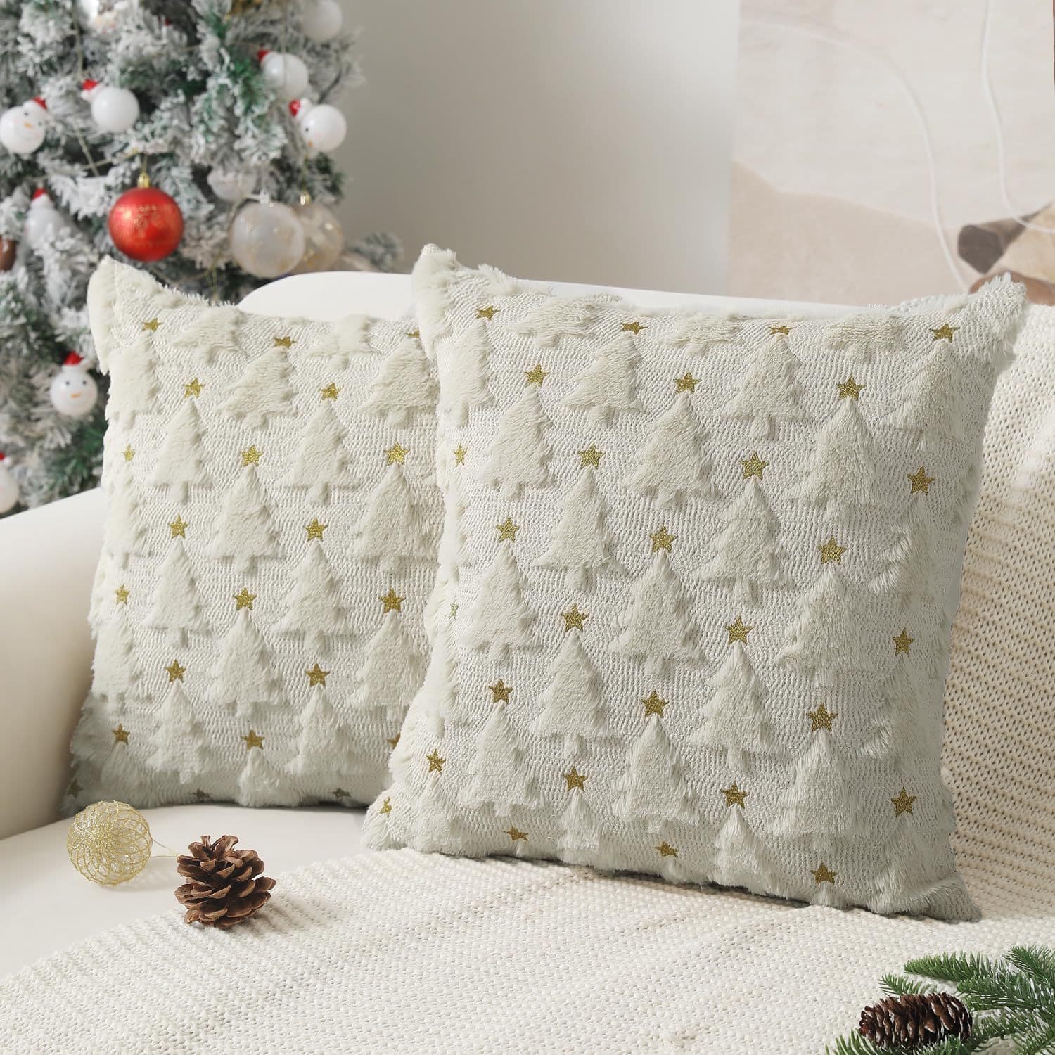 New Ins-Style Christmas Tree Pillow Cover, Cross-Border Amazon Sofa Living Room Backrest Cushion Decorative Embroidery