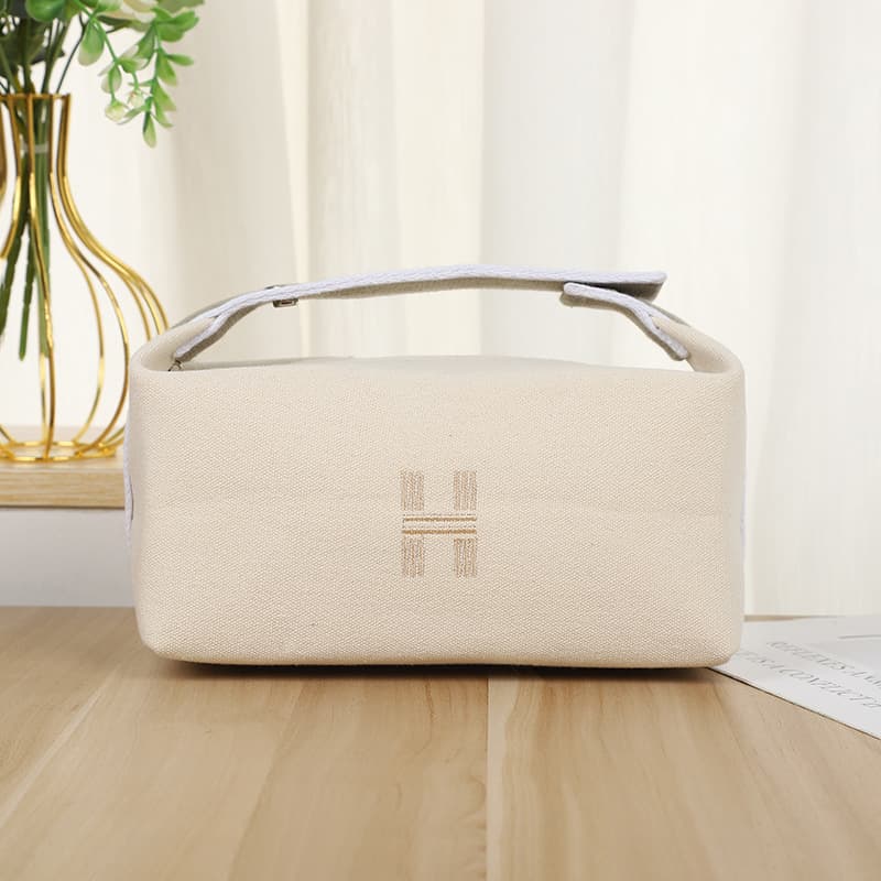 Fashion Travel Cosmetic Organizer Bag H Canvas Handbag Makeup Bag Ins Style High Appearance Toiletry Bag In Stock Wholesale