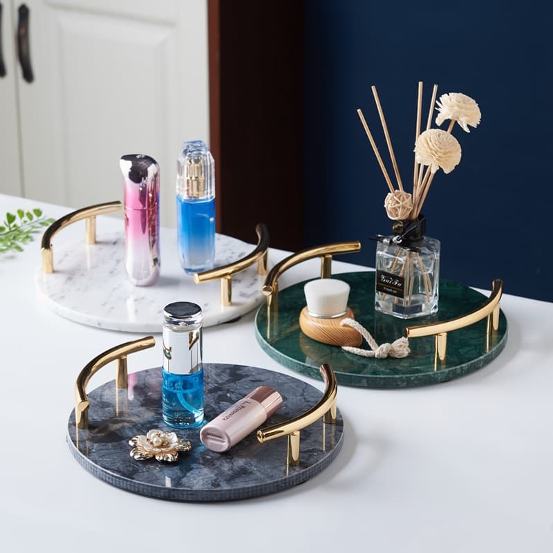 Creative home daily use Nordic light luxury style ornaments model house sales office desktop tray fruit plate tray flat plate