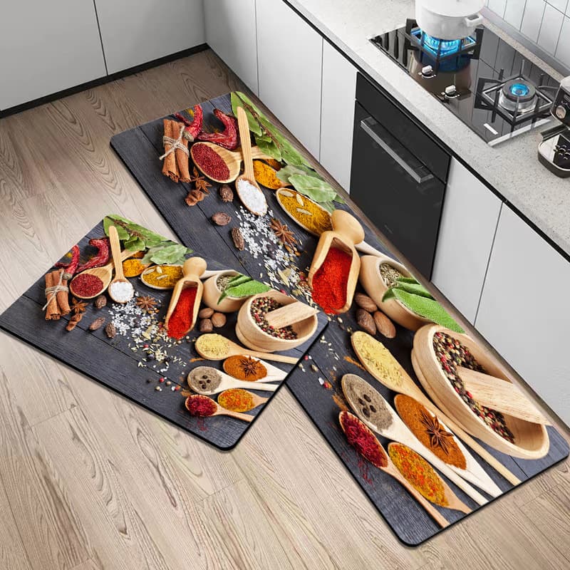 Cross-border export kitchen floor mat, water-absorbing, oil-absorbing, quick-drying diatom mud mat, American-style, stain-resistant, washable, non-slip foot mat