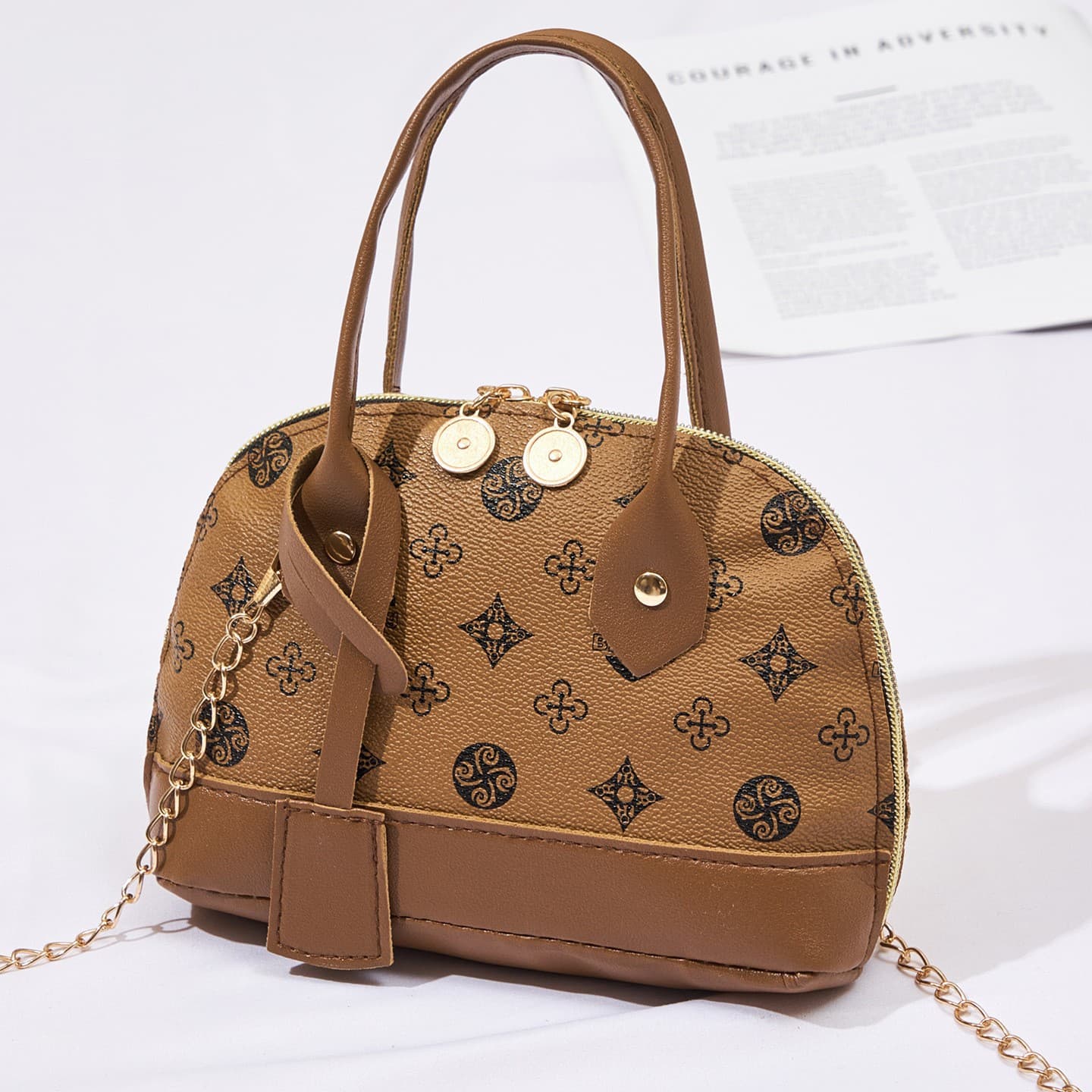 Cross-border textured shell bag 2026 spring new retro contrast color popular shoulder bag fashionable presbyopic crossbody bag for women