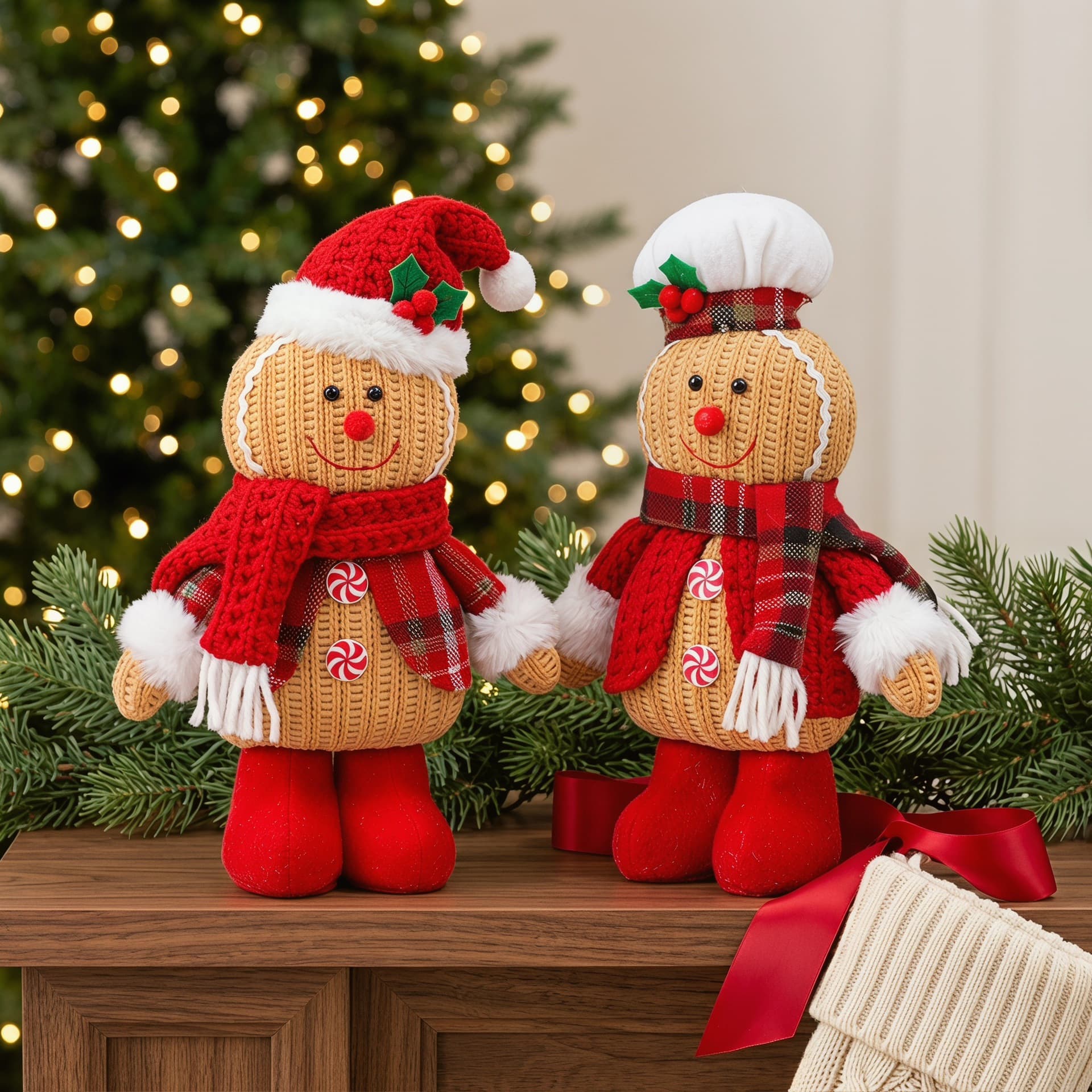 Christmas Decoration Gingerbread Man Chef Hat Doll Ornament Holiday Gift Party Desktop Decoration Spot Wholesale