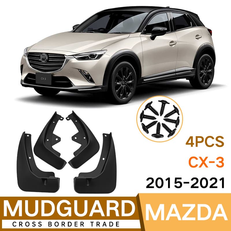 For Mazda CX-3 2015-2021 Export Soft Rubber Mud Flaps Car Tire Mudguard Fenders