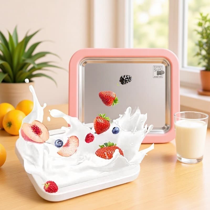 Three-Piece Set Non-Electric Small Home Use Ice Cream Maker DIY Yogurt Frier Pan Ice Maker Compact Size Kitchen Appliance