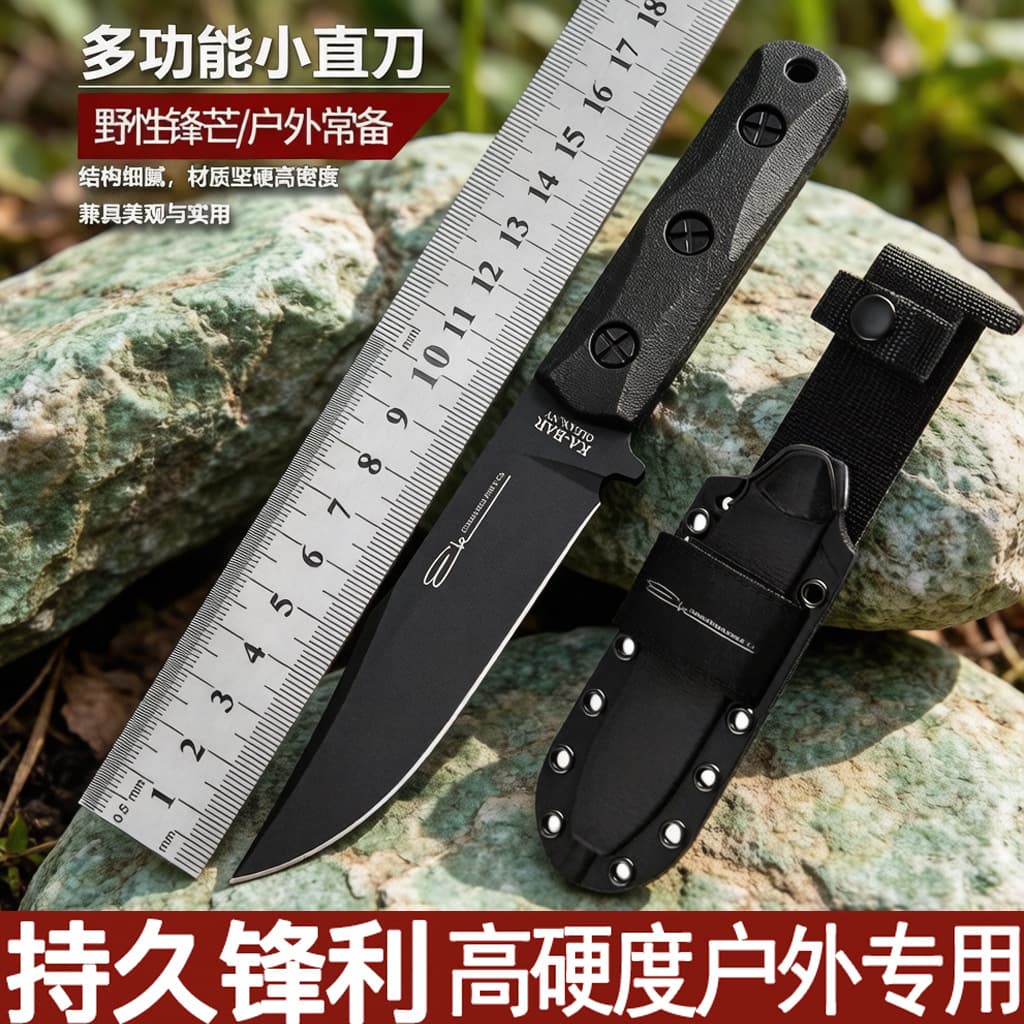 Cross-Border Best-Selling High Hardness Kabar EK50 Outdoor Knife, Portable Straight Knife for Camping, Hiking, and Self-Defense