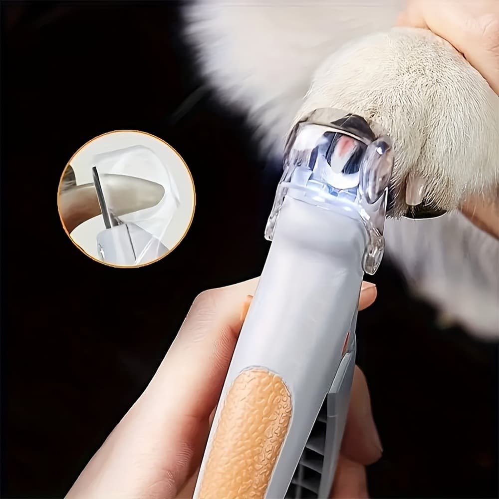 2025 New Cross-border Drop Shipping 1 LED Pet Nail Clipper, Ergonomic Anti-slip Handle