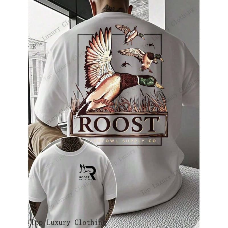 Cotton Men's Shirt, Roost Wf Hunting Shirt, Flying Ducks Wit