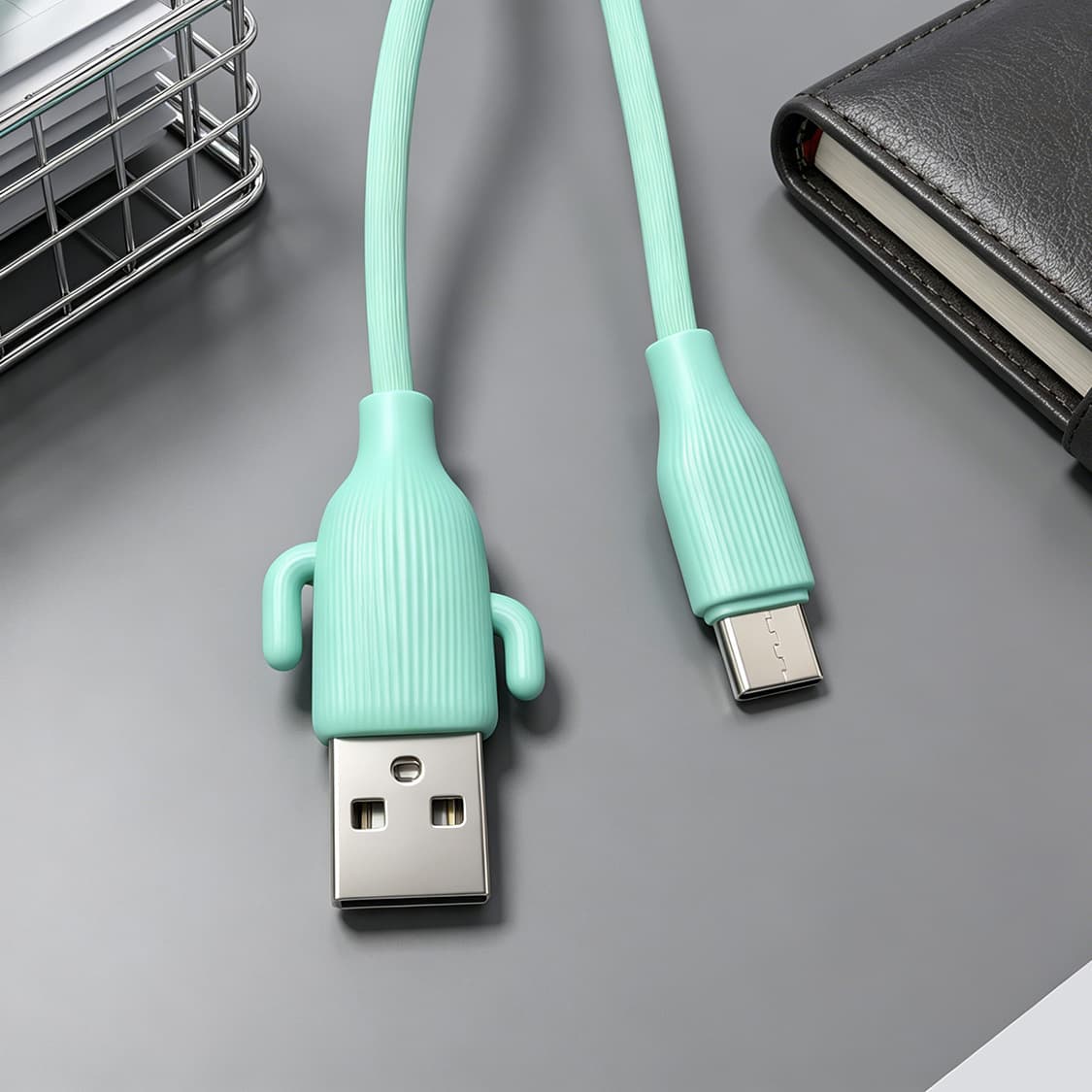 1m Colorful Cute Cartoon Cactus Charging Cable USB Fast Charging Cable for Huawei Type-C