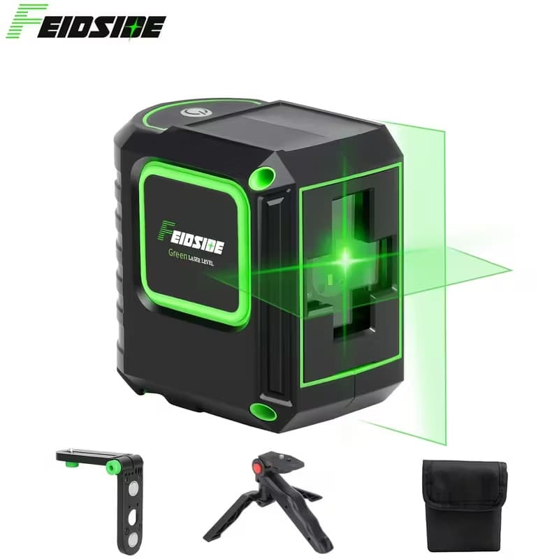 New cross-border 2-line infrared level meter high-precision strong light thin line green light floor-mounting meter laser line projection meter