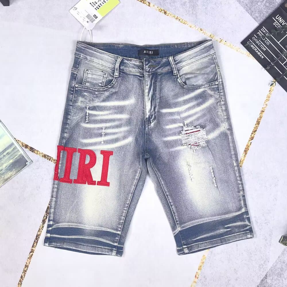High-End Ripped Patch Denim Shorts Plus Size Men's Spring and Summer Trendy Slim Fit Casual Versatile