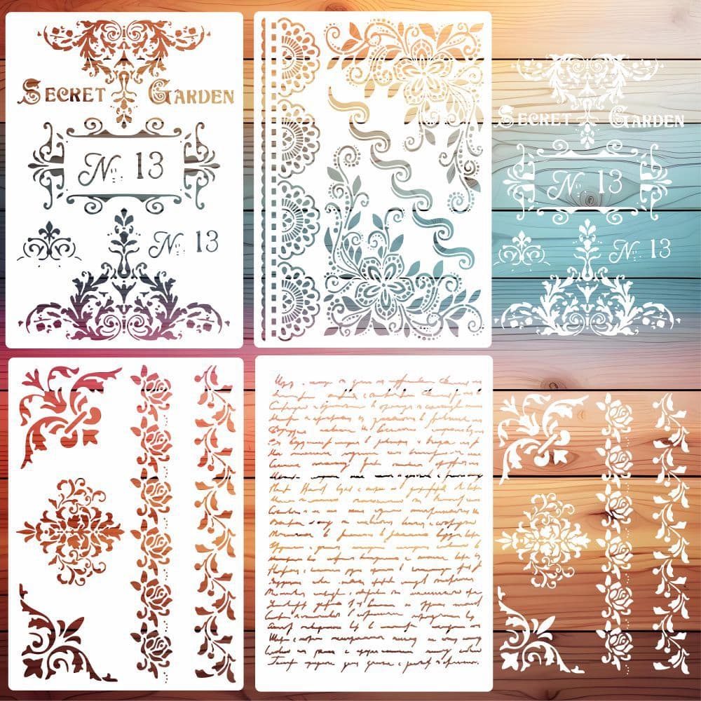 Vintage Lace Pattern Painting Stencil Set, New Cross-Border Amazon Wall Stencil, DIY Drawing Template
