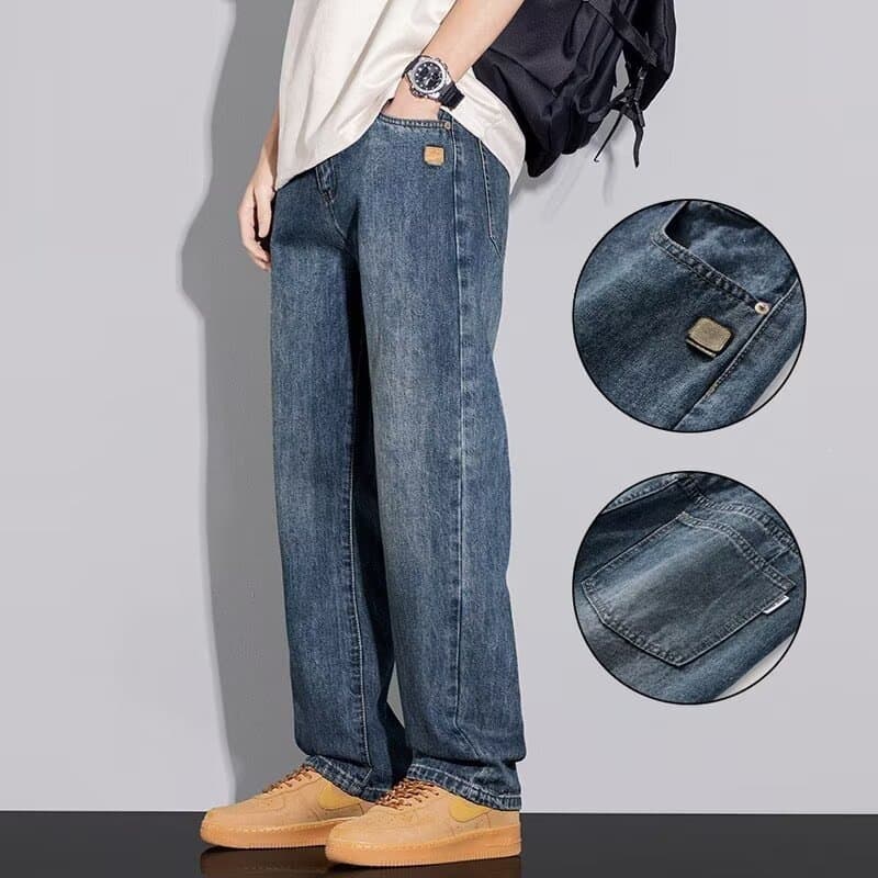Wholesale spot cross-border jeans men's American autumn washed casual trousers men's high street American jeans men