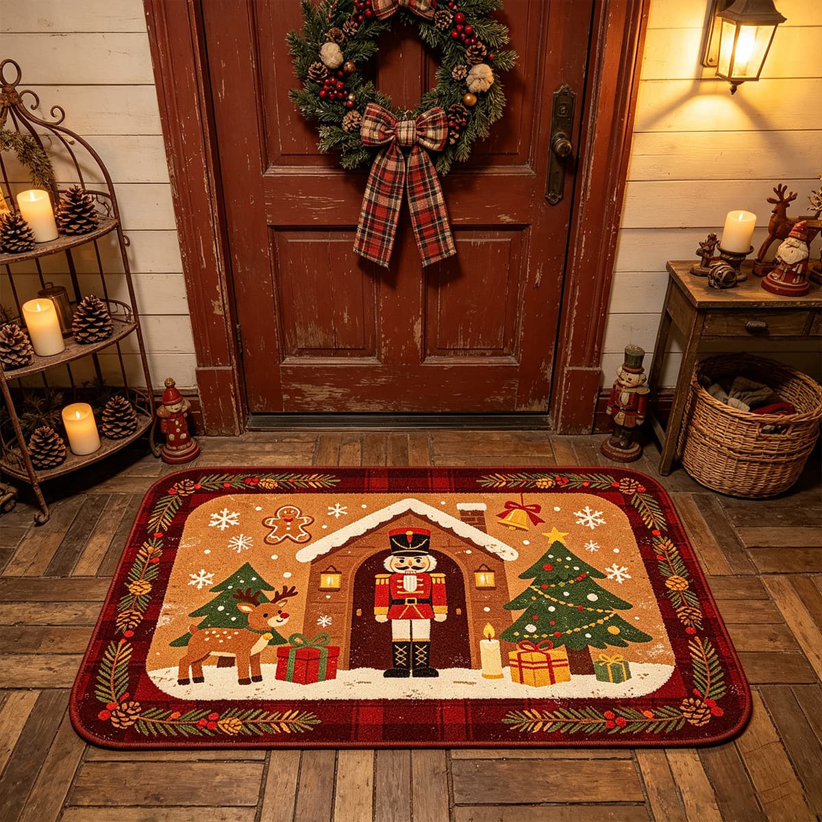 Cross-border Christmas series imitation cashmere floor mats cute cartoon living room bedroom stain-resistant bedside blanket anti-slip bathroom floor mats
