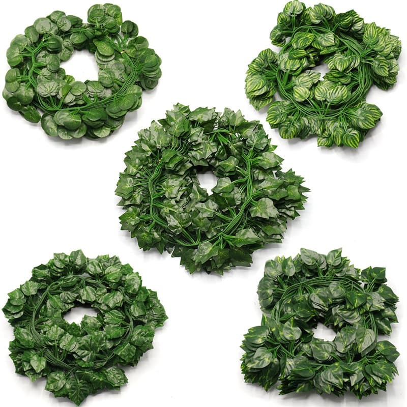 Cross-border Amazon simulated ivy rattan plastic leaves fake flowers home decoration evergreen vines manufacturers wholesale