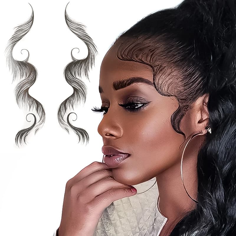 Wig bangs stickers, hairline wig stickers, wig sideburn stickers, hairline bangs tattoo stickers for women