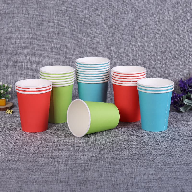 Disposable universal advertising paper cups for takeout milk, soy milk, lidless straws, milk tea cups, and single-layer coffee paper cups for home use.