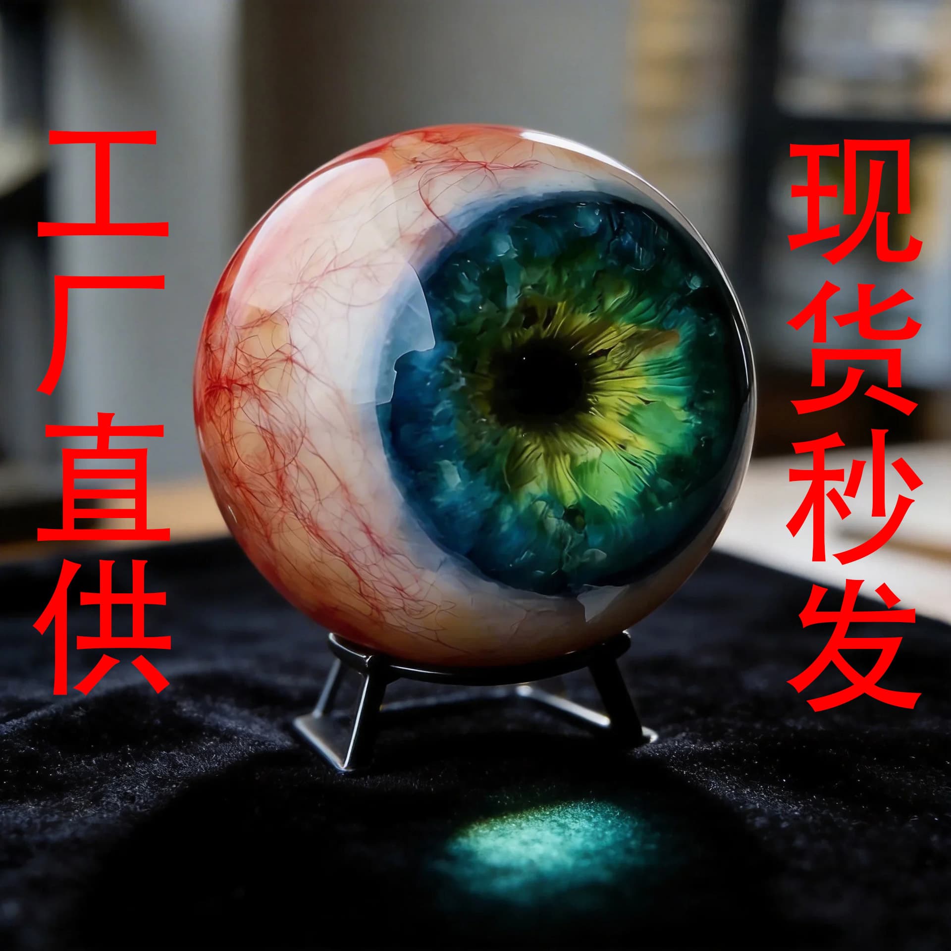 Cross-border Halloween Monster Eye Decor - Realistic Demon Monster Eye Resin Ornament