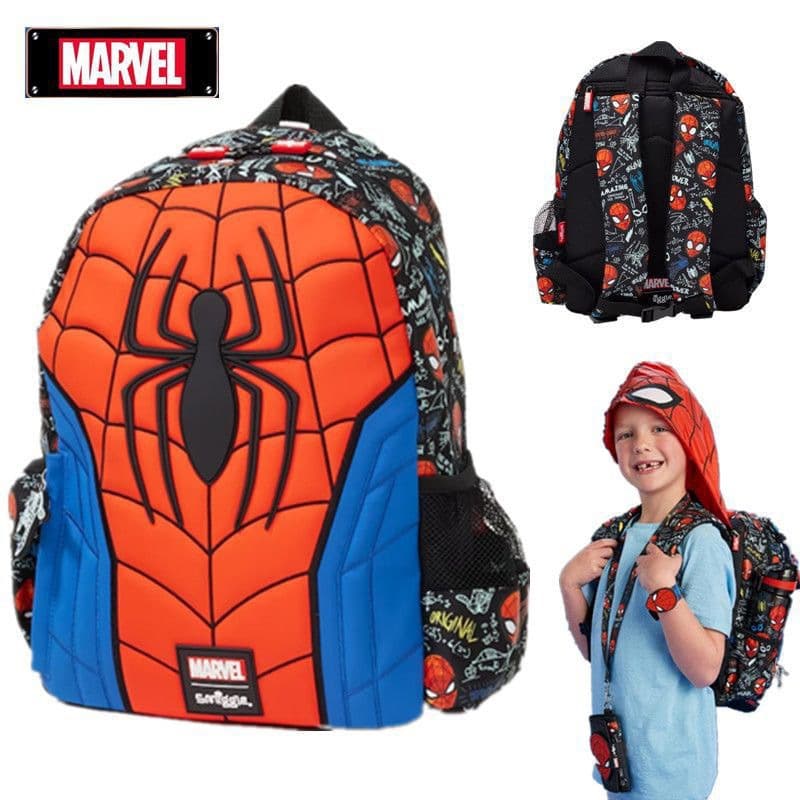 Australian smiggle Spider-Man school bag student large-capacity backpack meal bag stationery set pencil bag wallet water cup