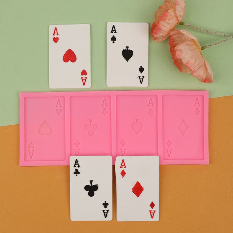 DIY Poker Card Decoration Mold, Fondant Cake Chocolate Tool, Baking Cake Mold, Handmade Soap Mold
