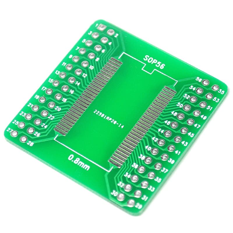TSOPII TSSOP56 SOP56 Adapter Board, 0.635mm/0.8mm Pitch, SDRAM Adapter Board