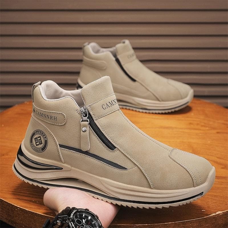 Fall/Winter New High-Top Martin Boots British Style Industrial Motorcycle Shoes Chunky Slip-On Casual Shoes Outdoor Men's Shoes